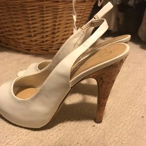 White Jessica Simpson heels -only worn 2x